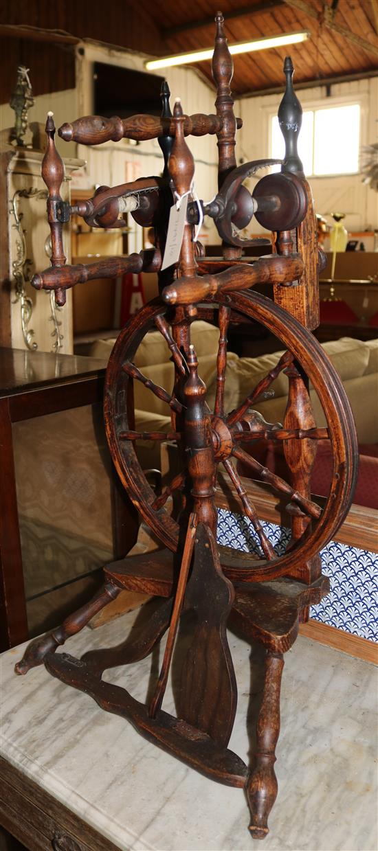 19th century ash spinning wheel